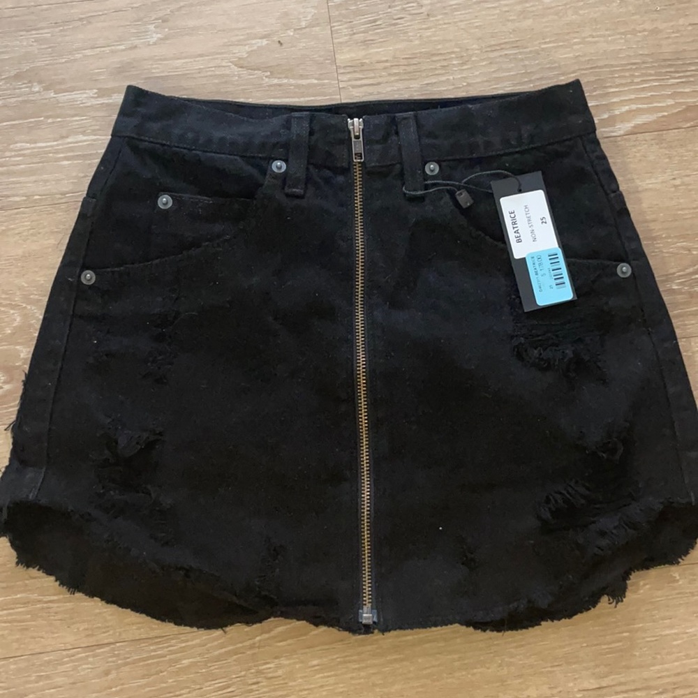 Carmar black denim skirt